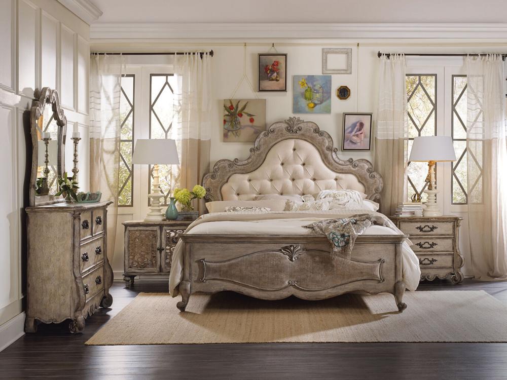 a bed in a room